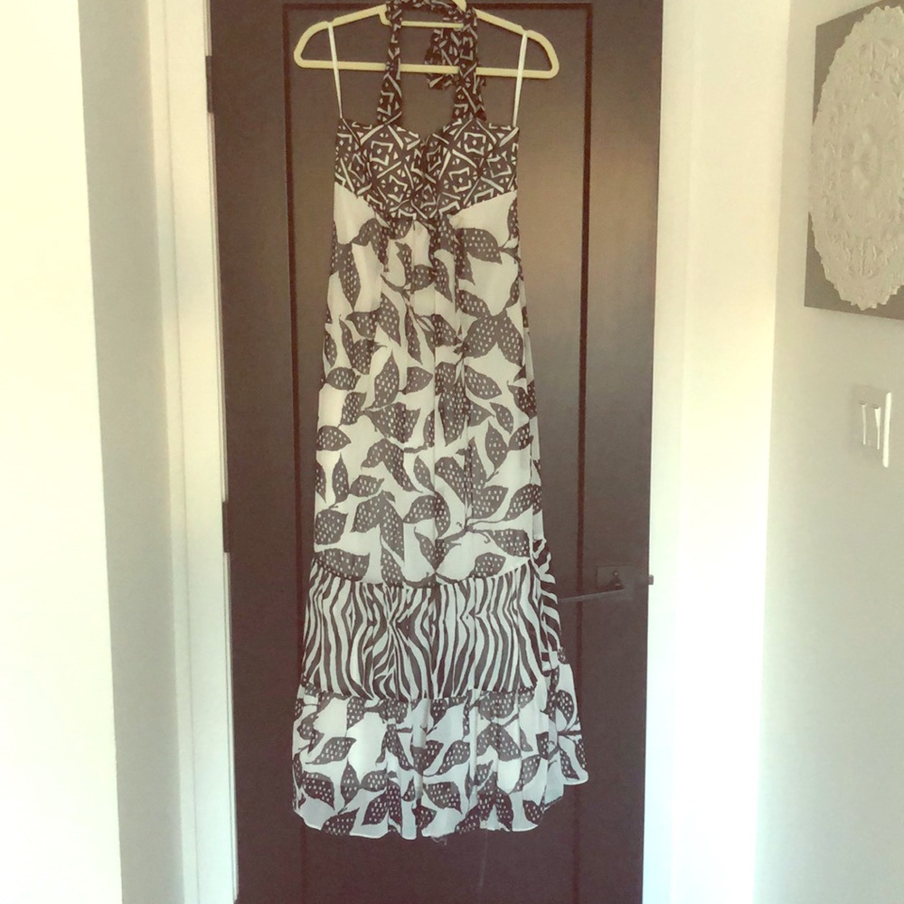 White House black market chiffon maxi dress